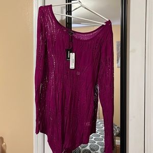 Pull on purple sweater, brand new large